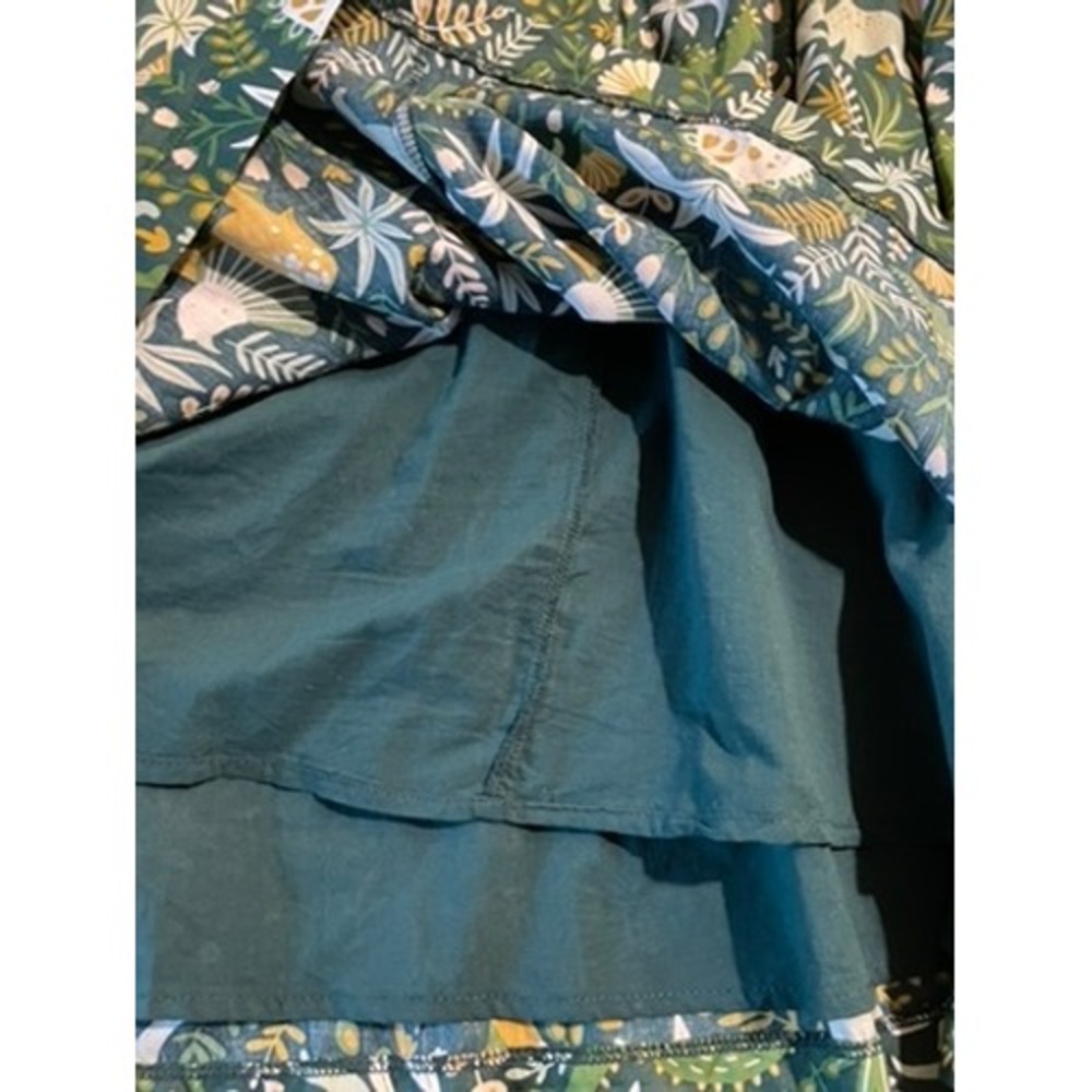 ModCloth Dinosaur Dress 3X Green Pockets Lined Retro Artsy Kindergarten Teacher - Picture 8 of 9